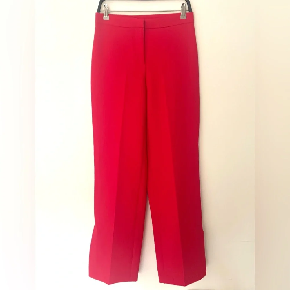 New ZARA Straight Leg Pants With Slits - Picture 2 of 4